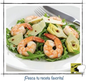 Ensalada de Gambas con Rúcula