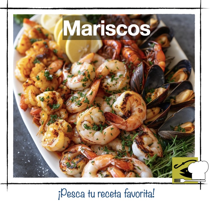 Plato de gambas salteadas y mejillones con limón y perejil. Miniatura de categoría de recetas de Mariscos en Pescandorecetas.com.