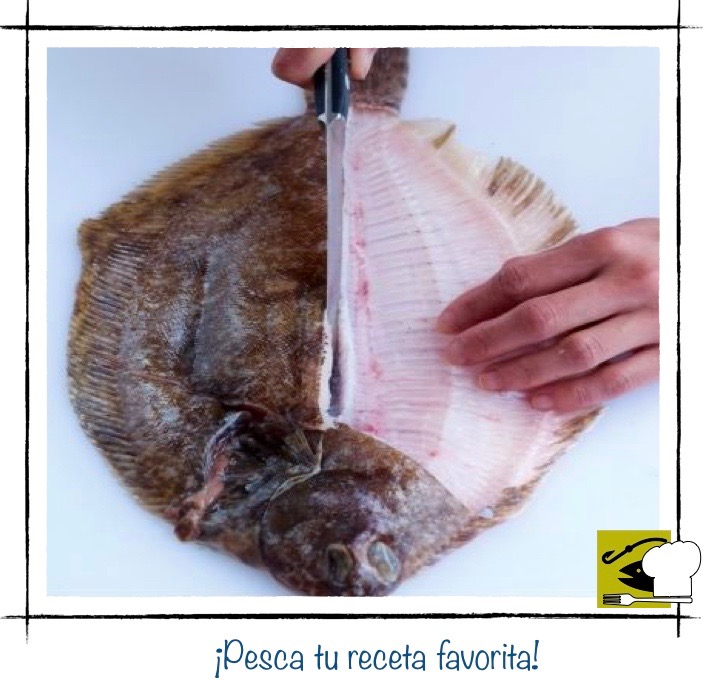 Séptimo paso: recortando con un cuchillo la parte de la ventresca o la grasa de los lomos de pescado ya fileteados.